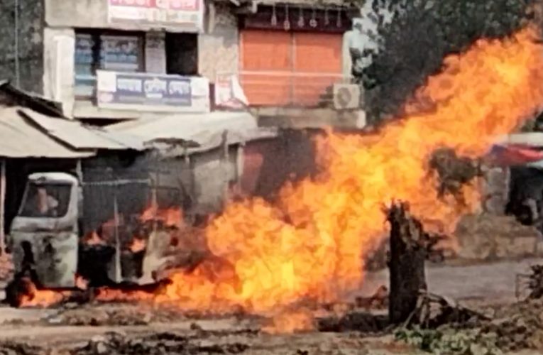 কোম্পানিগঞ্জ গ্যাসের লাইনে পাইপের অগ্নিকান্ডে ৫ জন আহত